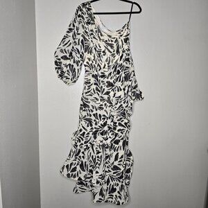 ALEXIS For Target Botanical One Shoulder Tiered Ruffle Long Maxi Dress Large